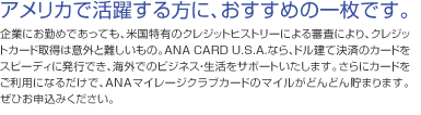 �A�����J�̃N���W�b�g�J�[�h ANA CARD U.S.A.